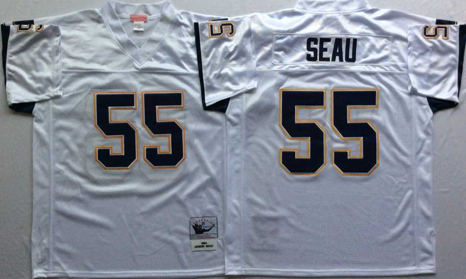 NCAA Men San Diego Chargers White 55 seau